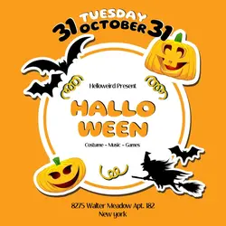 Minimalist Fun Halloween Invitation Party Instagram Post