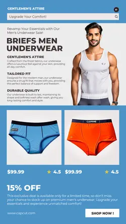 Fashion Men Underware Sale Instagram Story