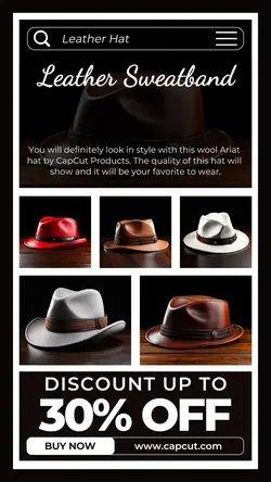 Leather hat new collection sale instagram story