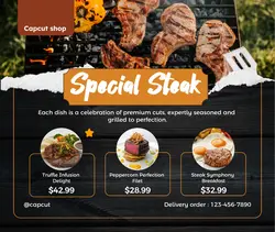 Food Beef Steak Product Display Facebook Post