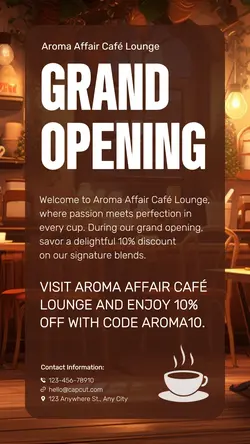 Cafe Grand Opening Special Promo Tiktok Post