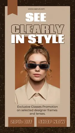 Brown Glasses Fashion Promotion Instagram Story