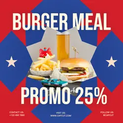 Food and Beverage - Burger Meal Promo - Instagram Post