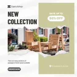 Green White Elegant New Collection Furniture Instagram Post