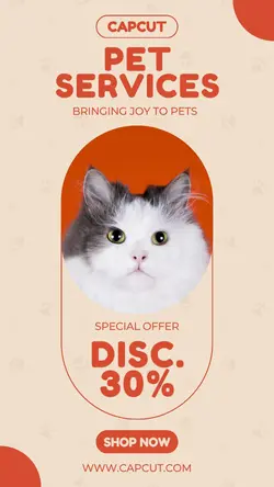 Minimalist Orange Pet Services Instagram Story