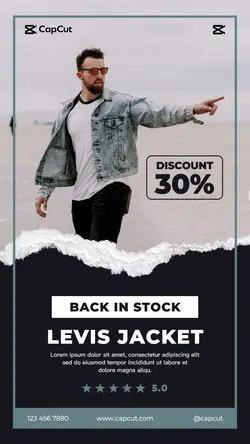 Back in Stock levis jacket Fashion Industry Promotion instagram story