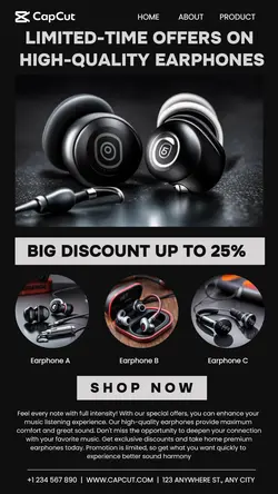 Big Discount Earphone Promotion Instagram Story