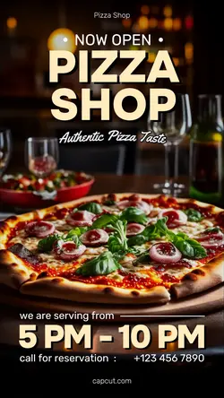Food Pizza Shop Opening Instagram Story