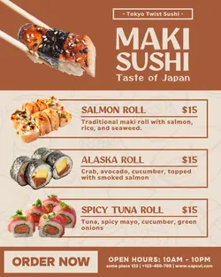sushi maki menu instagram portrait