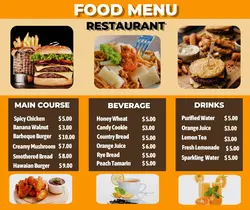 food menu facebook post