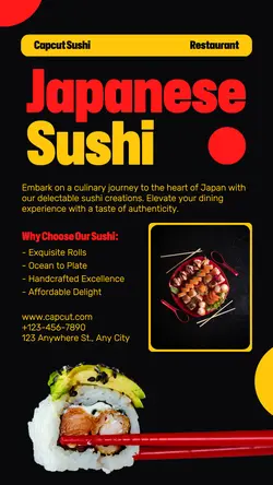 Japanese Sushi Food Promotion Instagram Story