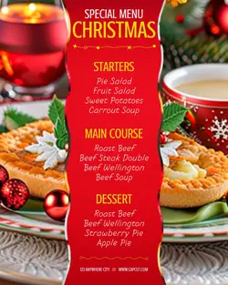 Christmas Day Menu Promotion Instagram Portrait