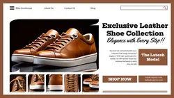 Fashion Product Display Leather Shoe Collection Facebook Cover