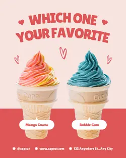 Pink Playful Ice Cream Promotion Instagram Post