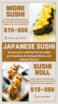 Food Japanese Sushi Display Instagram Story