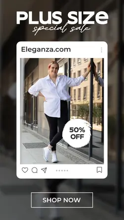 Fashion Women Plus Size Promotions Instagram Story