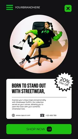 Fashion Streetwear Brand Discount Instagram Story