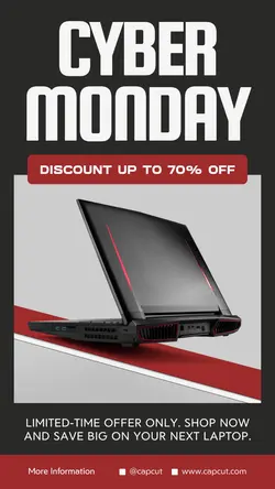 Black and Red Cyber Monday Promo Instagram Story