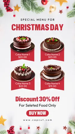 Christmas Food Menu Promotions Instagram Story