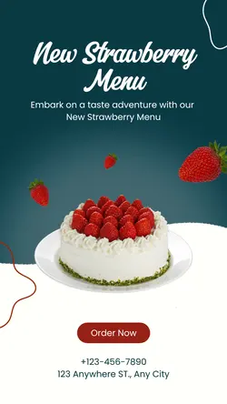 Strawberry Menu Product Display Instagram Story