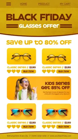 Black Friday Glasses Sale Promotion for Instagram Story