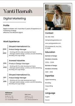 Business Digital Marketing Resume Minimalist
