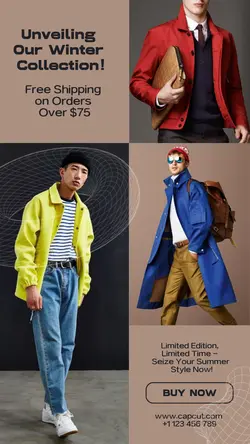 Man Outwear Product Display instagram story