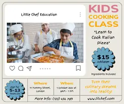 Other Industry Cooking Class Facebook Post