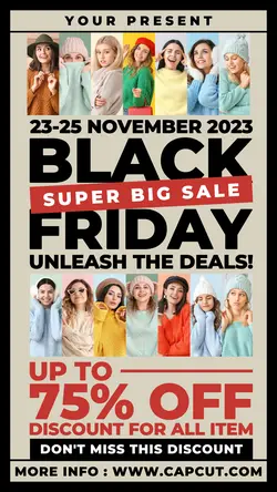 Black Friday Super Big Sale Promotion Product Social Media Story