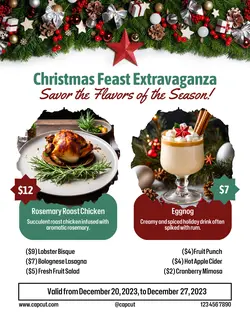 Christmas Day Menu Instagram Portrait