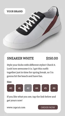 Fashion Sneaker White Sale Instagram Story