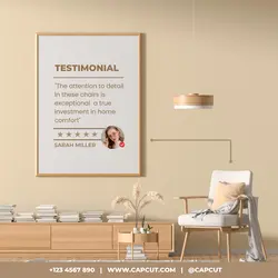 Chair furniture product testimonials for social media posts