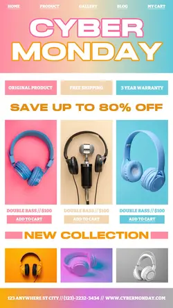 Cyber Monday Sale Promotion for Instagram Story