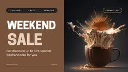 Coffee Shop Weekend Sale Illustration Twitter Post