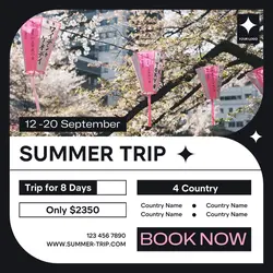 Modern Summer Trip Promotion Instagram Post