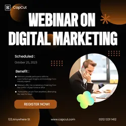 Brown elegant webinar digital marketing instagram post