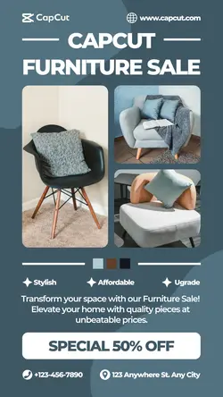 Blue Funiture Sale Promotion Instagram Story