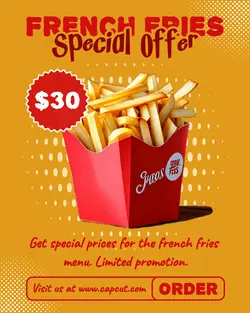 Food and Beverage French Fries Sale Promotion Instagram Portrait