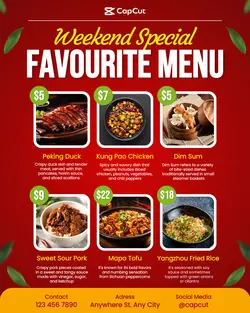 Food & Beverages Menu Display
