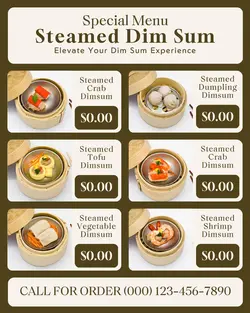 steamed dim sum menu instagram post