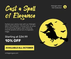 Halloween Fashion Facebook Post Balck Yellow
