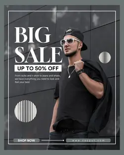 Modern Big Sale Man Fashion Instagram Post