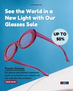 purple glasses promo instagram post