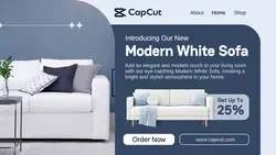 Furniture Modern White Sofa Promotion Twitter Post