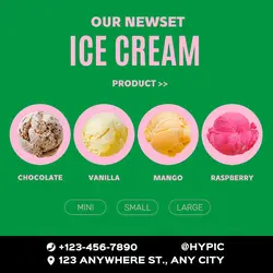 Ice Cream Dessert Gourmet Products Display 