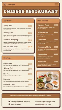 Food Chinese Food Menu Instagram Story
