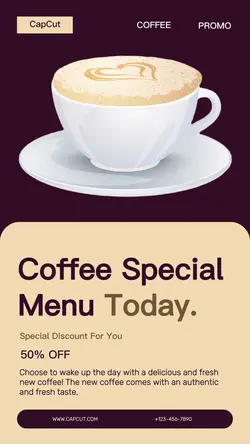 Coffee Shop Special Menu Illustration Tiktok Post