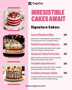 Cake Menu Display Instagram Portrait