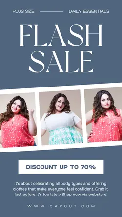 Blue Minimalist Plus Size Fashion Promotion TikTok
