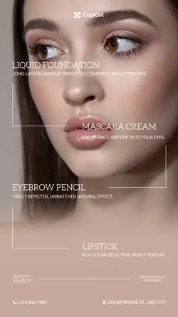 Beauty & Personal care Product display Trial details Beauty makeup Stylized